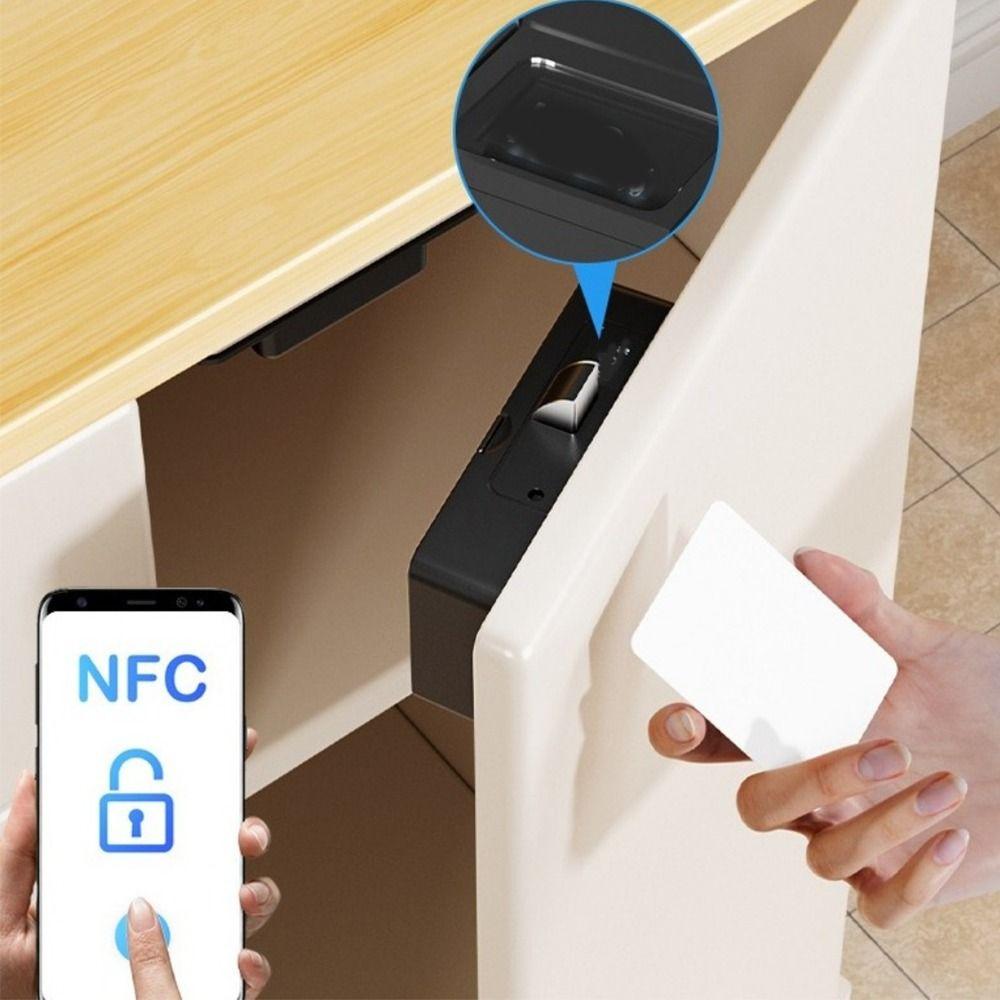 Card Swiping NFC Sensing Drawer Card Lock Non Perforated Swiping Invisible Lock Storage Lockers