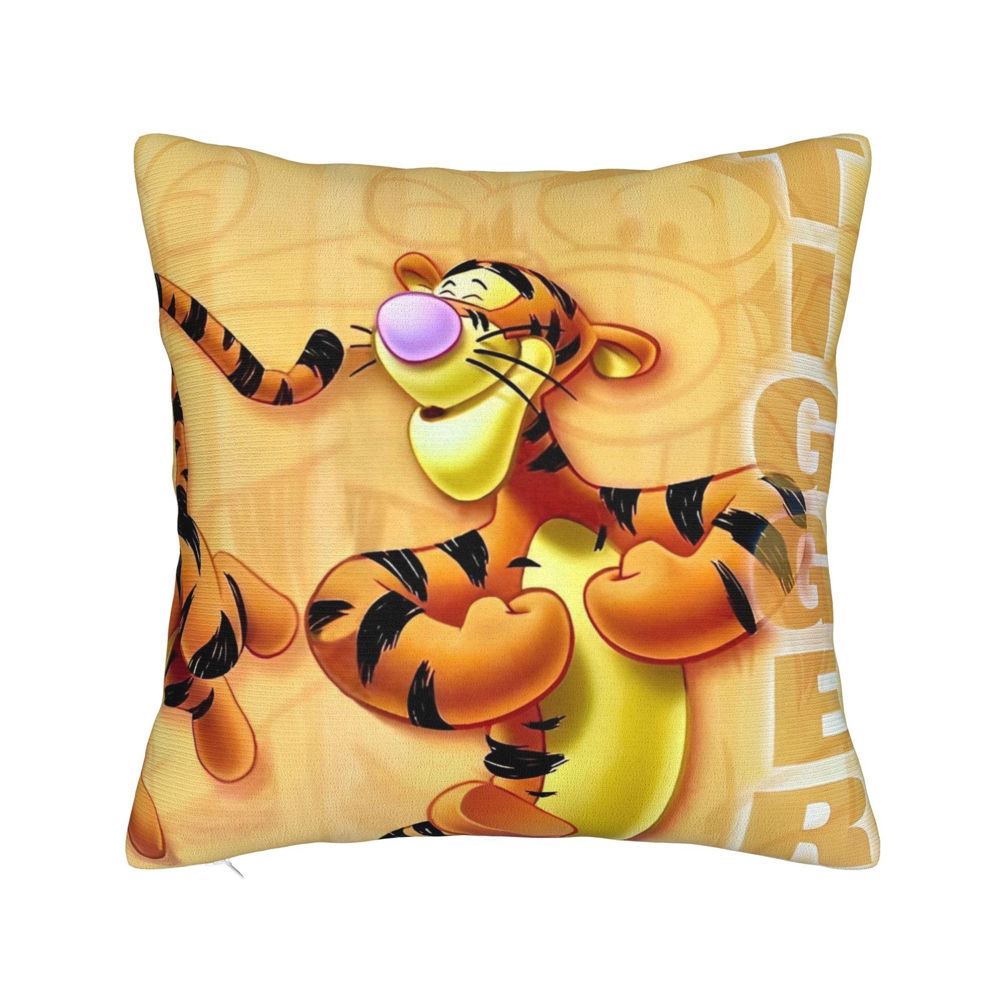 

Winnie the Pooh Cartoon Square Pillow Case Piglet Tigger Eeyore Cushion Cover Vintage Zipper Decor Throw Pillow Case Cover 40cmx40cm