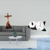 Sacred Mother Mary Religious Sculpture Ornament with Modern Panda Shape Wall Clock for Bedroom