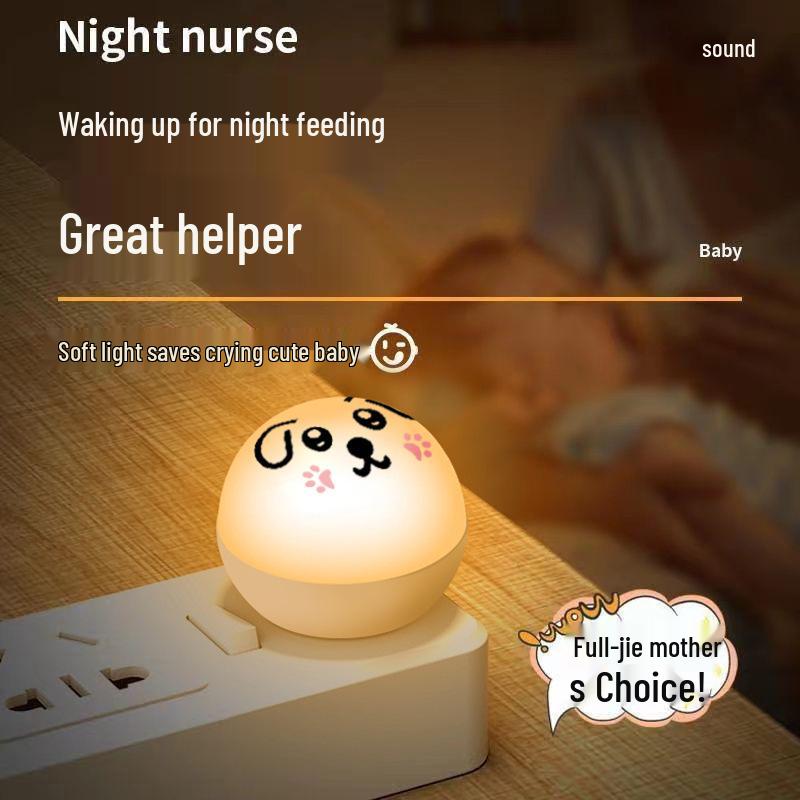 Creative Cartoon Dog Voice-Controlled Night Light - Portable LED Lamp