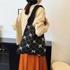 Soft Bow Knitting Shoulder Bag Sweet Casual Woven Handbag Elegant Beach Bag  Vacation