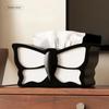 Butterfly Resin Tissue Boxes Cute Magnetic Attraction Luxury Black Napkin Holder Organizer Boxes Dressing Rooms Dining Room Napkin Box Home Decor