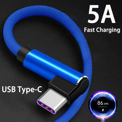 5A greito įkrovimo C tipo laidas, 90 laipsnių kampu, USB C laidas žaidimams, Samsung, Xiaomi, Redmi, Honor telefono įkrovikliui, USB laidas