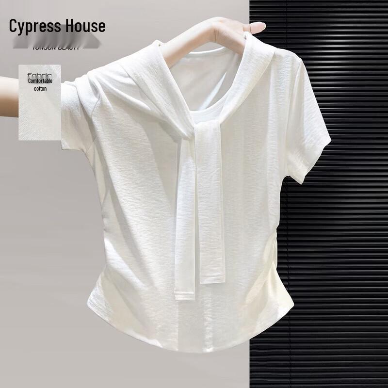 Women s Slim Fit Short Sleeve Tie-Detail T-Shirt S
