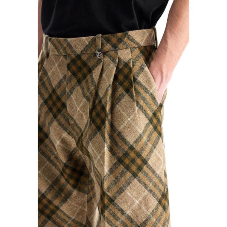 Burberry Straight Leg Checkered Tailored Trousers 80967641