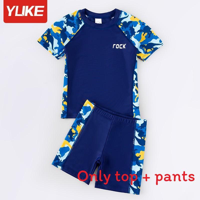 Navy Kids Swimsuit With Polyester Fabric For Water Sports And Sun Protection For Boys And Girls