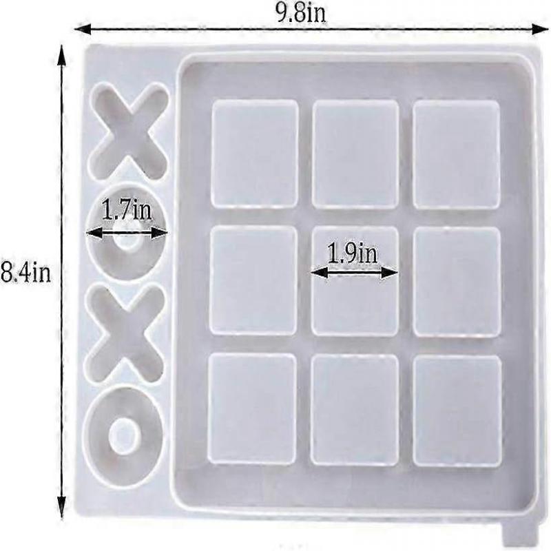 X O Mold Board Game Silicone Resin Mold Kit - DIY Epoxy Resin Molds for Creative Fun & Game Nights