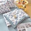 Simple Modern Air Condition Thin Blanket Summer Quilt Cotton Fluffy Plaid Blanket On The Bed Comfortable Comforter
