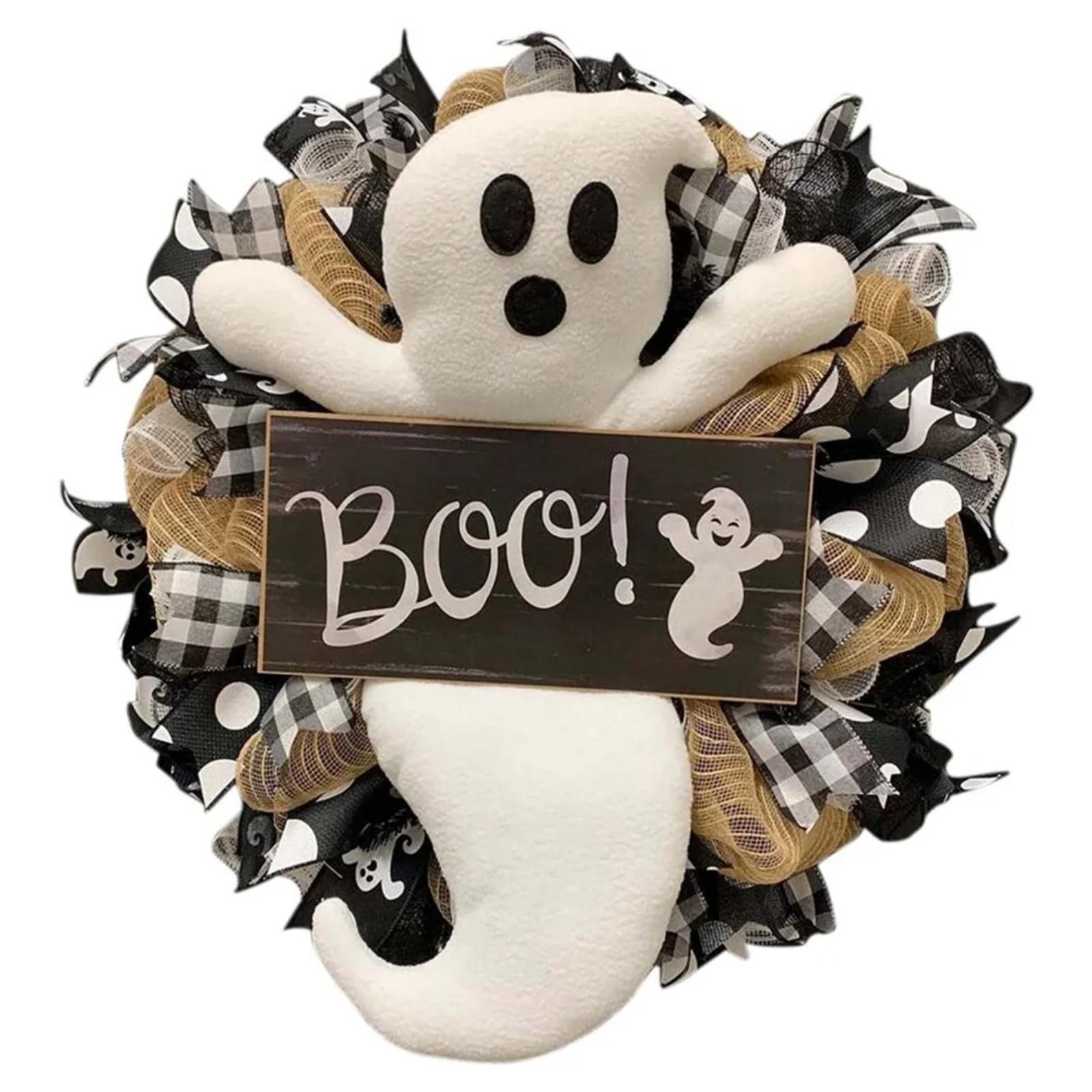 

Хэллоуинский венок Праздничная атмосфера Декоративный венок Подвеска на дверь Подвеска на стену One Size белый