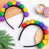 Colorful Mardi Gras Headband Features Green Yellow Colorful Charm Headwear for Prom and Party Comfortable
