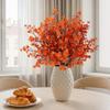 8-piece Orange Artificial Flower Set, 49cm Size, 140g Weight, Silk Flowers Plastic Iron Wire Material, 32*18*4 Cm Package Size,