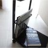 Work Table Wagon Side Table Wagon Tower Black with Casters Yamazaki Jitsugyo Low Side Table Wagon Magazine Rack Accessory Case Stylish Scandinavian