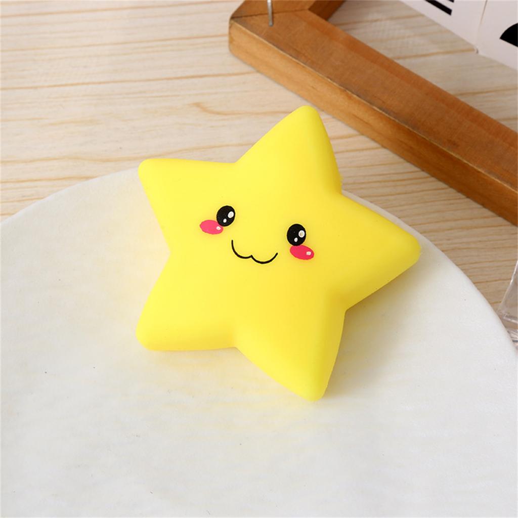 Flour Star Squeezable Toy, TPR Soft Rubber Expression Flour Ball Cartoon Star Children's Stress Relief Toy