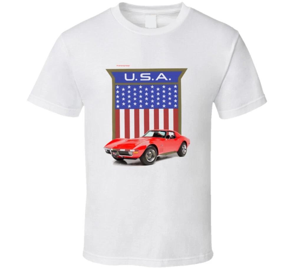 C3 Corvette Usa American Flag Premium Gift Red T Shirt 2XL