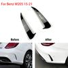 2PCS For 2015-2021 Benz C-Class W205 4Door  ABS Black/Carbon Fiber Print Rear Bumper Wind Knife