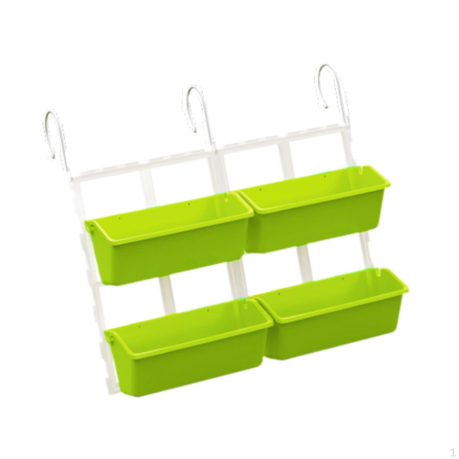 

Балконный подвесной горшок для овощей, полка для цветочного горшка, легкий съемный поднос, многоцелевой LightGreen 67x47.4cm