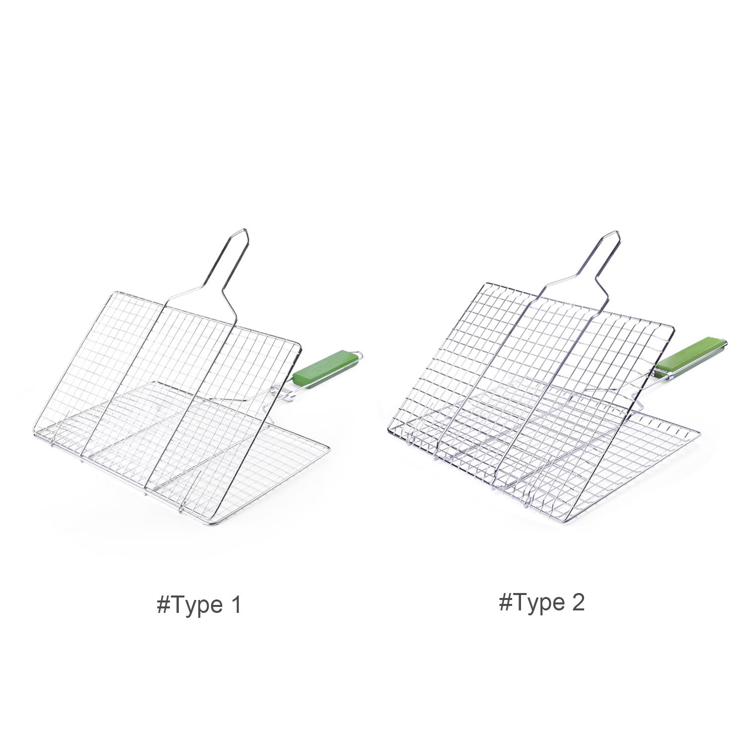 Grilling Basket Non-Stick Barbecue Basket Heavy Duty BBQ Tools Grill Basket for Meats Fish Vegetables Steak