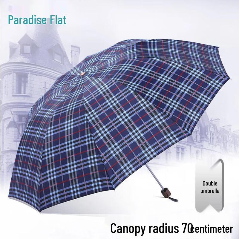 Paradise Classic Plaid Two-Person Reinforced Business Umbrella