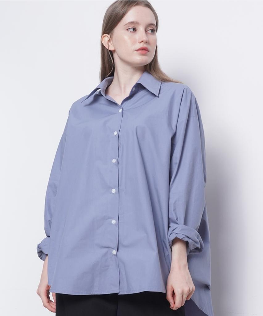 THE-ABON Women'S Cotton Overshirt Sky Blue