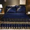 European-style Crystal Velvet Quilted Bed Skirt Single Piece Autumn Winter Thickened Lace Bedspread Bed Cover Non-slip Sheets