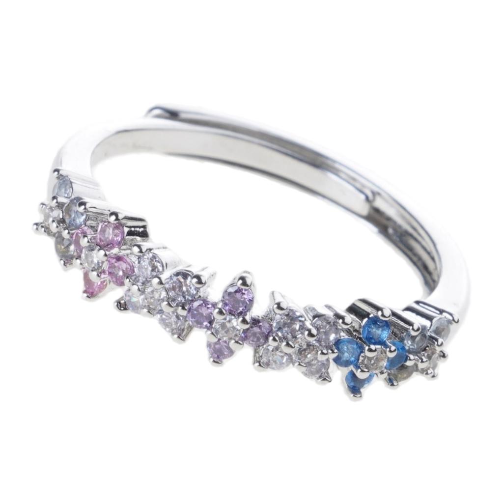 Unique Finger Rings Adjustable Rings Four Leaf Grass Opening Rings Eye Catching Finger Jewelry Date Jewelry for Daily