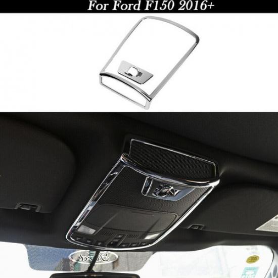 Chrome Front Roof Reading Light Lamp Frame Trim Cover Bezel For Ford F150 2015+