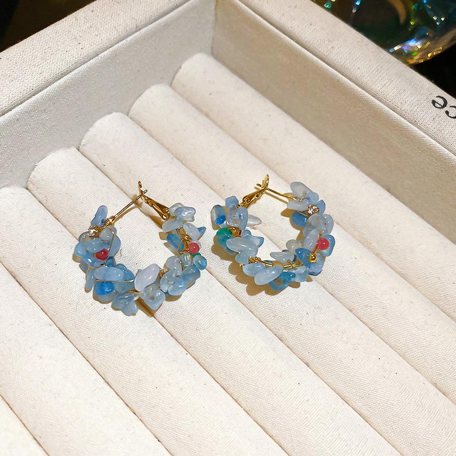 Irregular Natural Stone Pearl Earrings Sweet and Fresh Earrings Fashionable and Versatile Earrings