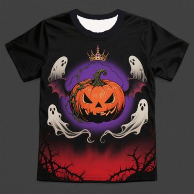 Halloween 3D T-shirt Death Day Sugar Skull Print Men's and Women's Retro Horror Style Short Sleeve Pattern Top