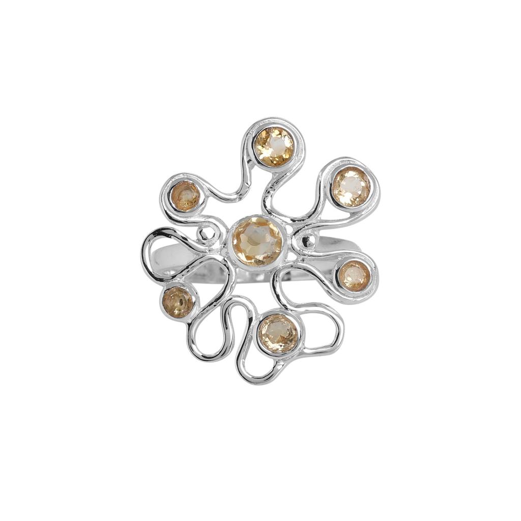 Citrine Gemstone Silver Ring, 925 Sterling Silver Handmade Jewelry, Women Silver Ring, Gift For Her Ar8927