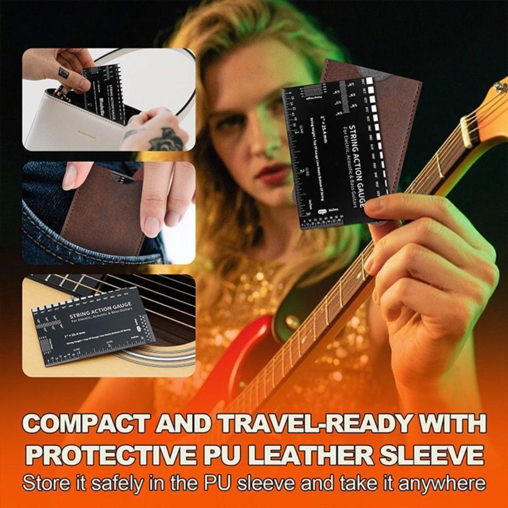 Etched Edition String Action Gauge Maintenance Guitar Set Up Tools Guitar String Height Ruler  Bass