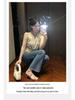 Summer 2025 Korean Fairy Square Toe Rhinestone Strap Transparent Chunky Heel Sandals for Women