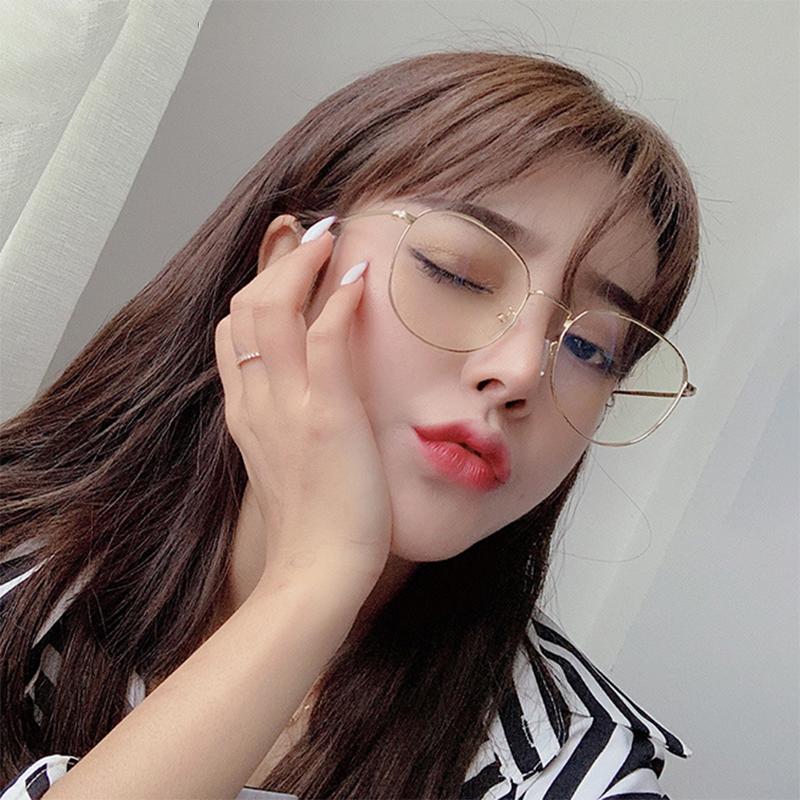 Classic Round Women's Metal Frame Optical Eyeglasses Anti Blue Light Computer Oval Eyeglasses Diopter 0 -1.0 -2.0 To -6.0