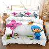 Kühl Weich Polyester Mikrofaser Let's Go Pocoyo Lern Cartoon Thema 3-teilige Bettwäsche 1 Bettbezug + 2 Kissenbezüge Ganzjahres