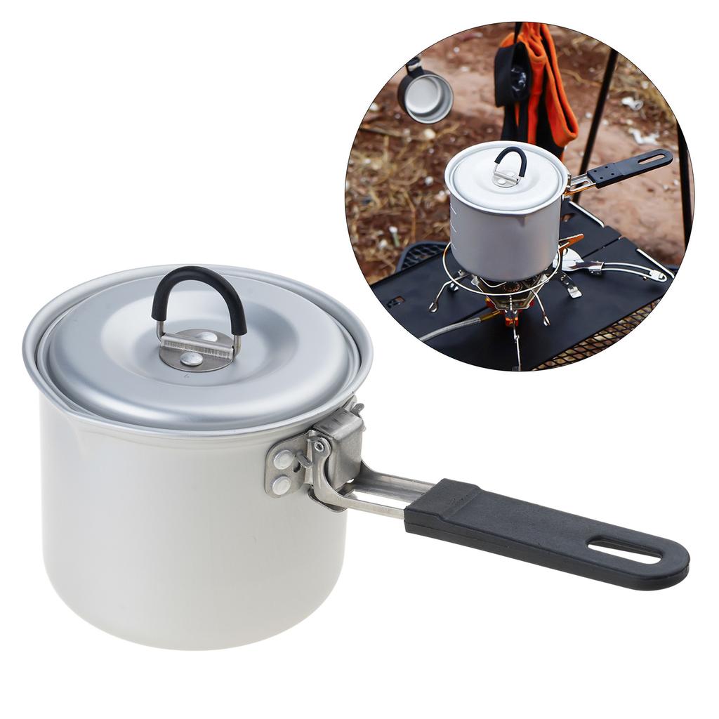 Portable 770ml Camping Tea Kettle Convenient Hiking Kettle with Foldable Handle Designed For Outdoor Enthusiasts
