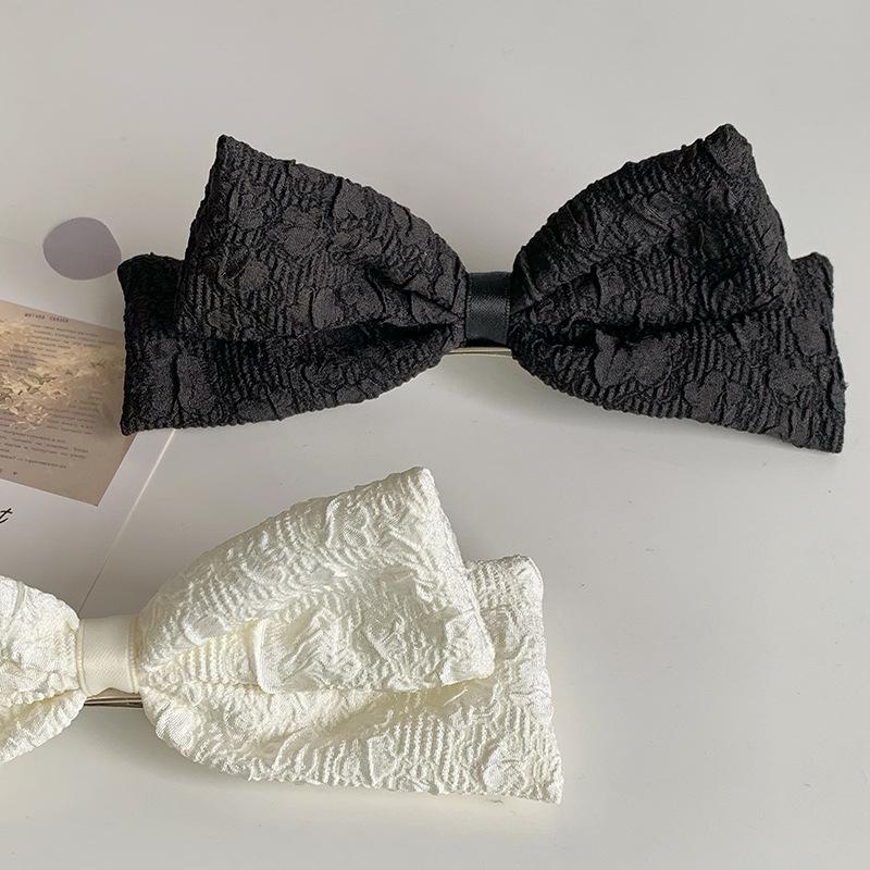 Fairy Girl Three-Dimensional Bow Hairpin Elegant Spring Clip Top Clip Retro Texture Mori Broken Hairpin