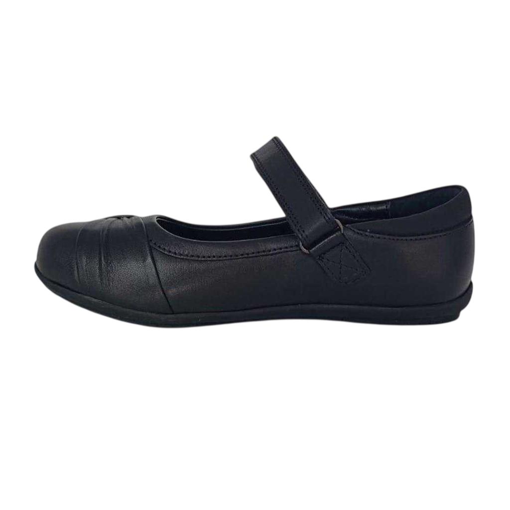 Pretty Green Girls Loreto Leather Cushioned Flat School Shoes