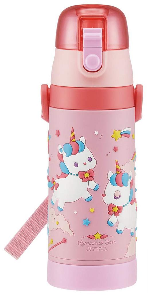 Skater Kids' Stainless Steel 3D Water Bottle, Unicorn Design, 480ml, SDPV5-A