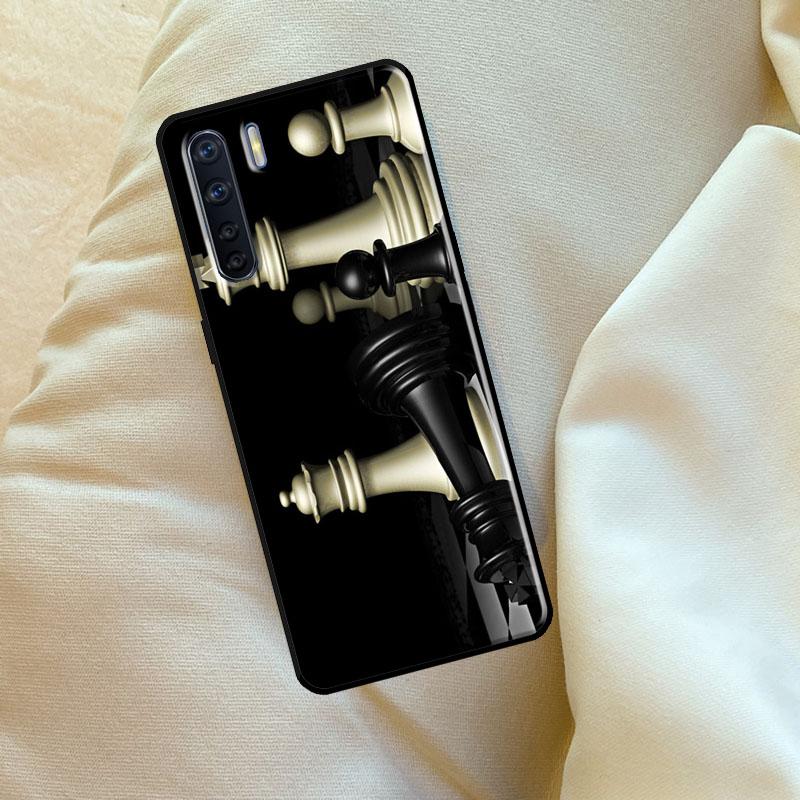 Chess Board Dark Horse For OPPO A79 A38 A58 A78 A98 A54 A74 A94 A16 A76 A96 A5 A9 A52 A72 A15 A17 A57 A53S Case