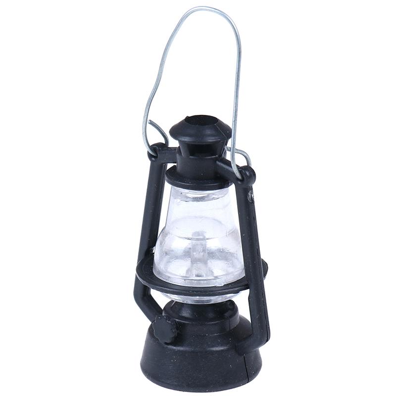 1:12 Dollhouse Children Gift Toy Mini Furniture Miniaturowa czarna lampa naftowa