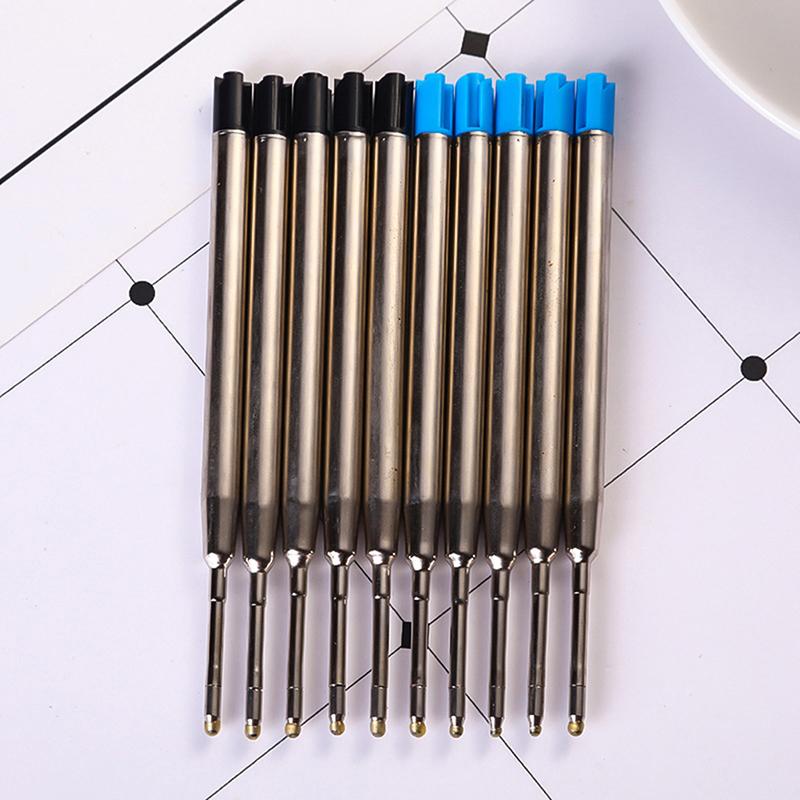 10Pcs 0.5Mm G2 Metal Roller Ballpoint Pen Refill Medium Nib Blue Black Color Ink Ball Pens Refill For School Office Writing Stationery