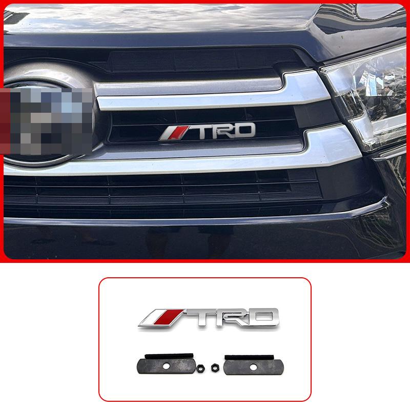 

TRD Emblem Front Grille and 3D Metal Rear Badge for Toyota Highlander 2015 2016 2017 2018 2019 2020 2021 white