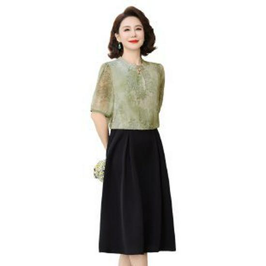 

Summer 2026 Plus Size Chiffon Dresses for Women Over 50 - Elegant & Stylish 3XL светло-зеленый