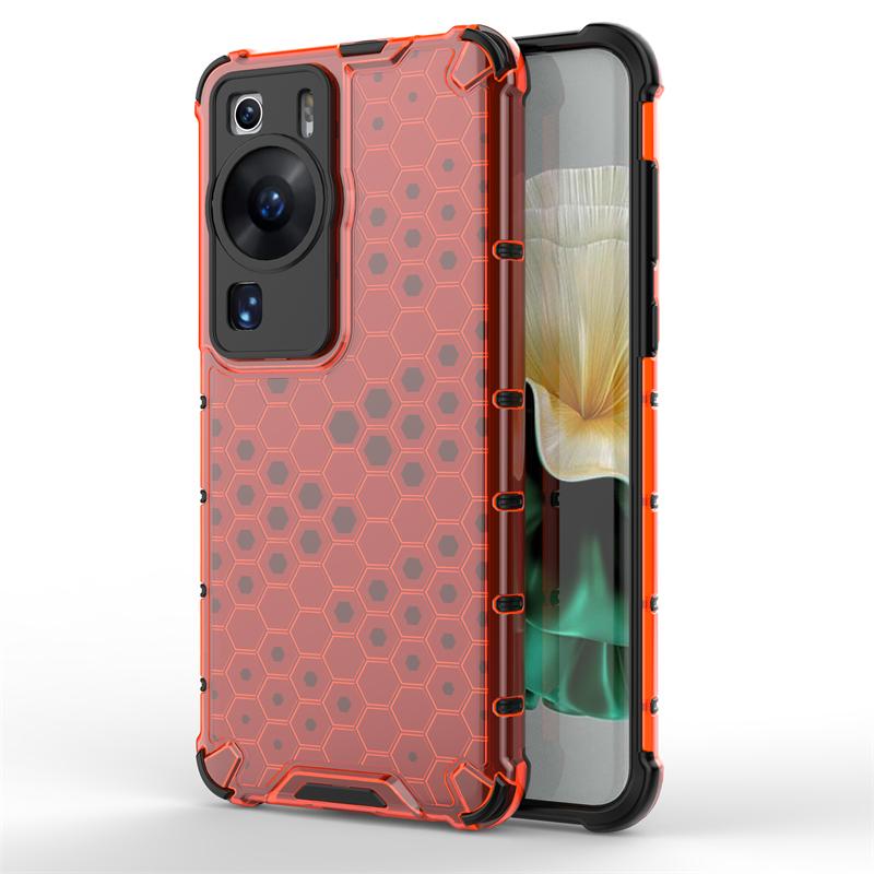 

Shockproof Transparent Case For Huawei P60 Pro Bumper Honeycomb Armor Case For Huawei P60 Pro Case Cover For Huawei P60 P 60 Pro For Huawei P60 красный