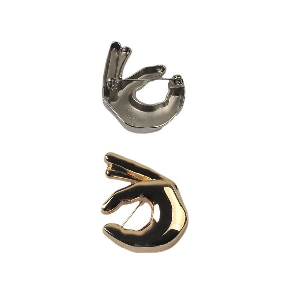Glänzende Metall Hand Broschen Pins Großer Anzug Revers Pin Vintage Kleidung Abzeichen Damen Herren