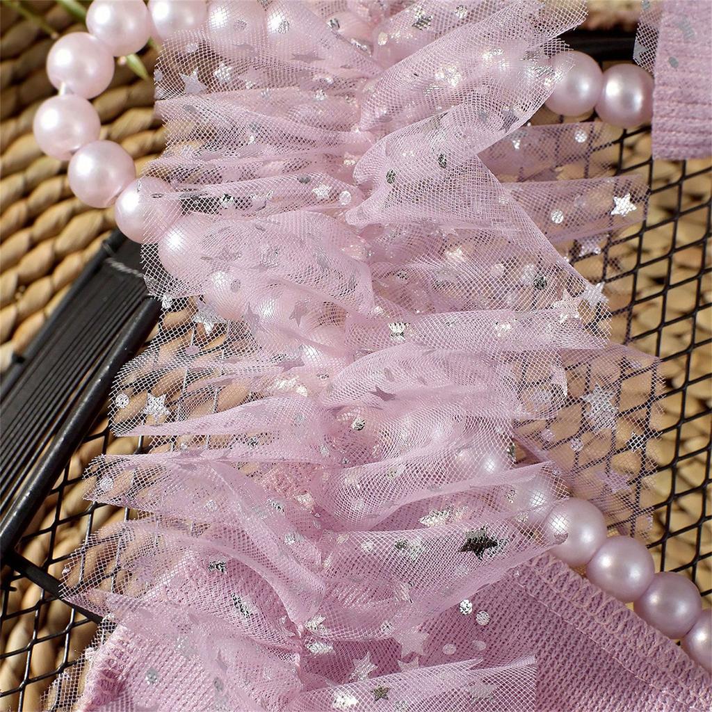 Infant Photography Outfit Dress Hairband with Delicate Bowknot and Sparkling Star Detailing for 0-3 Month Olds