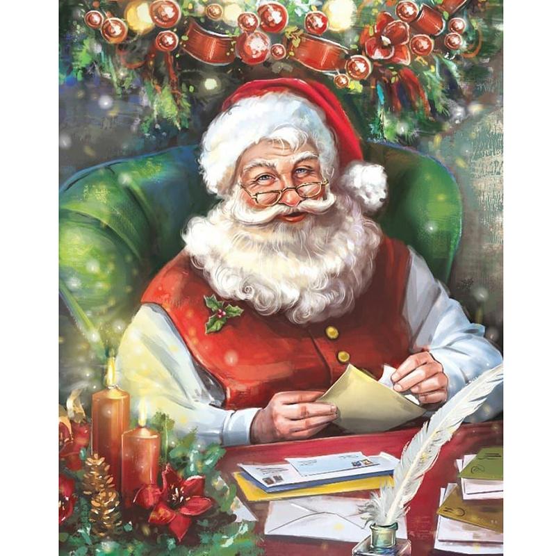 DIY 5D Diamond Painting Santa Claus Cartoon Full Round Drill Diamond Embroidery Christmas Winter Snow Cross Stitch Home Decor