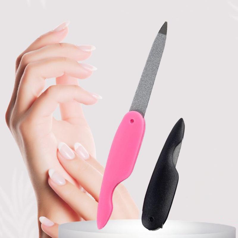 Doppelseitige Nagelpolier- und Formungs-Klappfeile aus Edelstahl