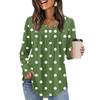 Women's Long Sleeve Tunic Loose Tops Casual Oversized Tops Pleated Tunic Button Down Casual Women's Print Tops