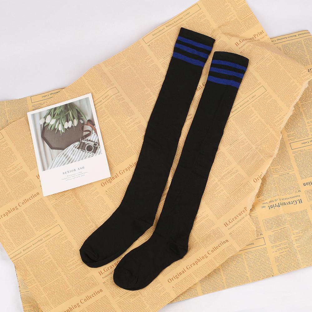Long Socks With Three Stripes And Over The Knee College Style Performance Dance Women's Pressure Cotton Stocking