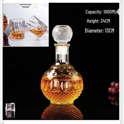 ZISIZ Handgefertigter Glas-Weinkaraffe